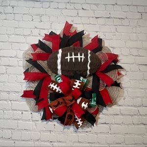 Football Front Door Wreath, Door Hanger, Wall wreath, Sports Decor
